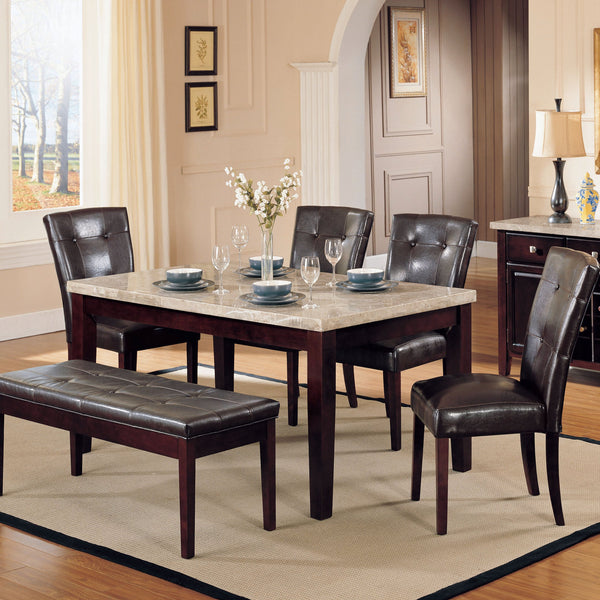 English Elm Espresso Tufted Back Side Chairs Set of 2 — Espresso PU Leather, Walnut Legs, Biscuit Tufting Elegance B062P189086