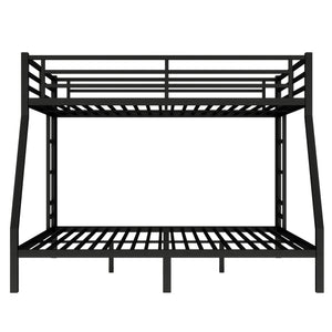 English Elm Metal Queen Over King Bunk Bed – Heavy-Duty, Space-Saving Design For Teens & Adults, Black Finish W1580S00072