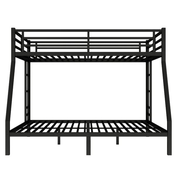 English Elm Metal Queen Over King Bunk Bed – Heavy-Duty, Space-Saving Design For Teens & Adults, Black Finish W1580S00072