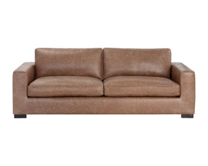 Sunpan BAYLOR Sofa - Luxurious Marseille Camel Leather for Elegant Living Rooms and Stylish Offices 106616