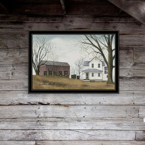 English Elm "sunday Service Billy Jacobs Framed Wall Art Rustic Pastoral Print with Black Wood Frame B06785465