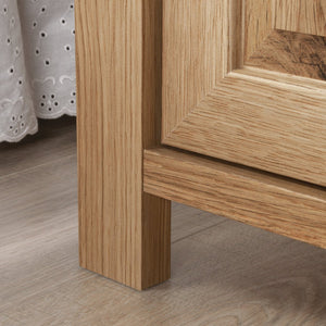 English Elm Night Stand - Rustic Brown Compact Storage Solution With Reversible Door, Ideal For Small Spaces B356P367971