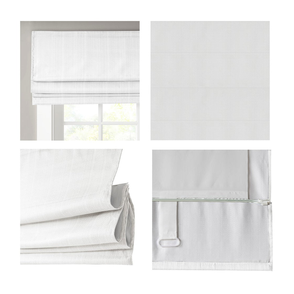 English Elm Basketweave Madison Park Galen Room Darkening Cordless Roman Shade, Thermal Foam Backing, OEKO-TEX Certified B035129707