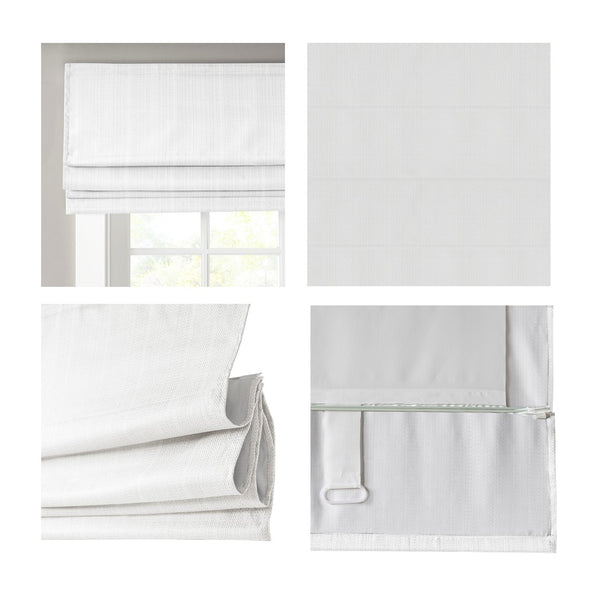 English Elm Basketweave Madison Park Galen Room Darkening Cordless Roman Shade, Thermal Foam Backing, OEKO-TEX Certified B035129707