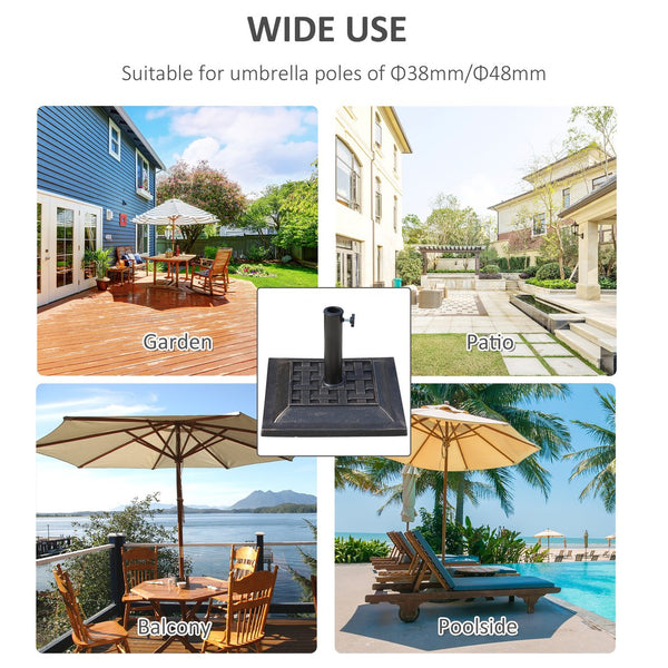 English Elm Heavy Duty Polyresin Umbrella Stand Outdoor Bronze Embossed Patio Decor Base T3971P383455