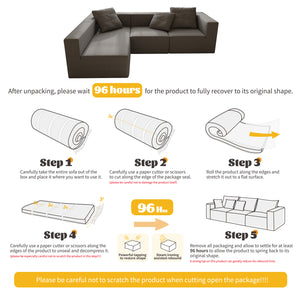 English Elm L Shaped Modular Sectional Sofa - 110" Corduroy Comfort With Movable Ottoman For Stylish Living Spaces W3670S00002
