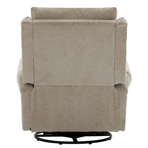 English Elm Manual Recliner Swivel Rocker Massage Chair Chenille Nursery and Living Room Seat Oatmeal N763P347287O