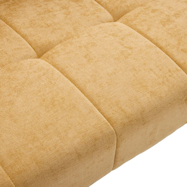 English Elm Nordic Ergonomic Double Armchair Upholstered Chenille Sofa 2-Seater Compact Lounge Chair 550LB Capacity Yellow W395P380536