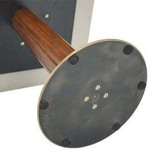 English Elm Modern Square Dining Table - 33.5" Sintered Stone Top With Wood Legs & Gold Base For Small Spaces P2 W1535S00599-GIGA