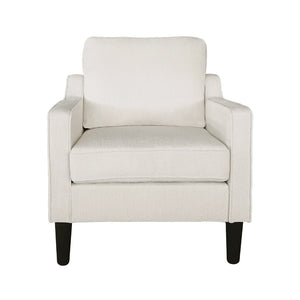 English Elm Living Room Linen Accent Chair Mid Century Modern with Tapered Wood Legs Compact Seat W5052P411381