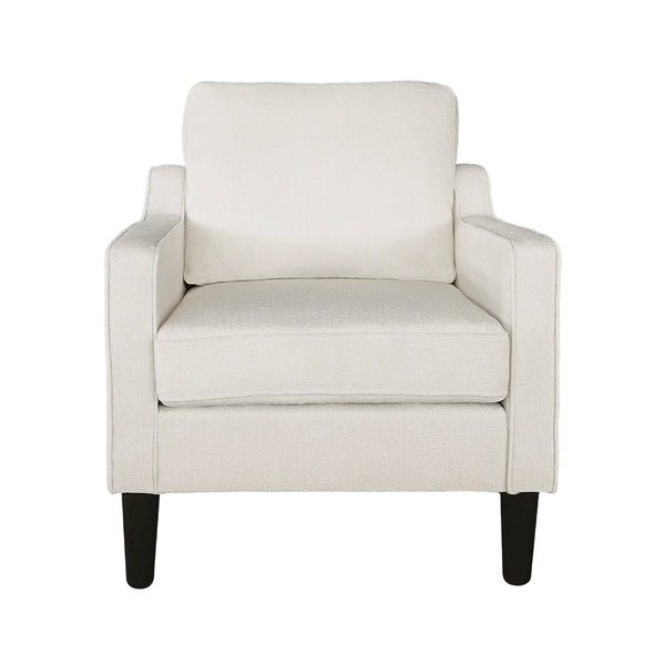 English Elm Living Room Linen Accent Chair Mid Century Modern with Tapered Wood Legs Compact Seat W5052P411381
