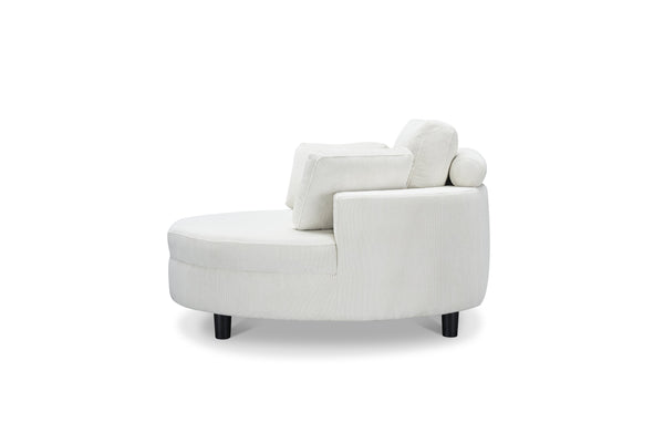 English Elm 51-inch corduroy sofa with tray and three pillows, compact solid wood frame, sponge cushions for cozy seating Beige W1658P143720