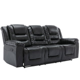 Hearth and Haven 3 Seater Home Theater Recliner Manual Recliner Chair with Two Built-In Cup Holders For Living Room, Bedroom(Old Sku:Pp302955Aab) WF323620AAB