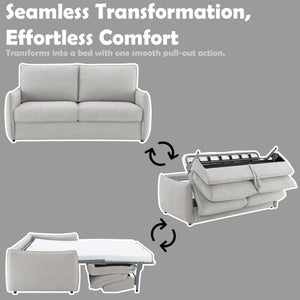 English Elm Jinn Chenille Convertible Sleeper Sofa with Memory Foam Bed and Metal Legs B2726P435913