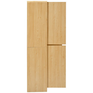 English Elm K&k Farmhouse Pantry Cabinet 72 Inch Tall Mdf Cupboard with Adjustable Shelves Natural N707S000021Y