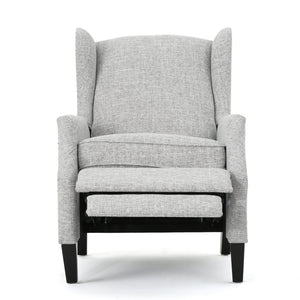 English Elm Christopher Knight Home® - Pushback Recliner Chair with Nailhead Trim and Wingback Design, Plush Fabric Comfort for Living Rooms LIGHT GREY 60760.00LGT