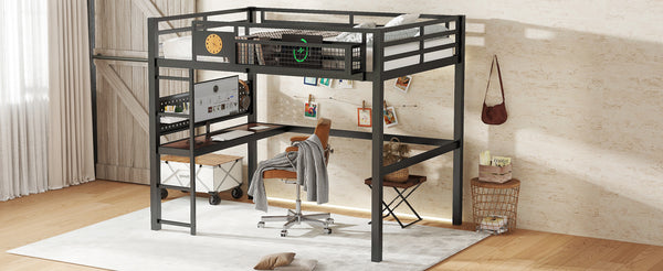 English Elm Full Bunk Bed with Trundle Bookshelf Storage Pine Frame Car Design for Kids W1580S00375