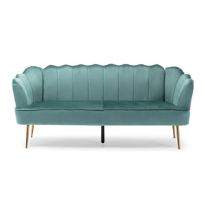 English Elm Christopher Knight Home® - 3 Seater Sofa In Luxurious Turquoise Velvet - Modern Glam Design With Gold Legs For Chic Living Spaces 70395.00ATURQ_70395.00BTURQ