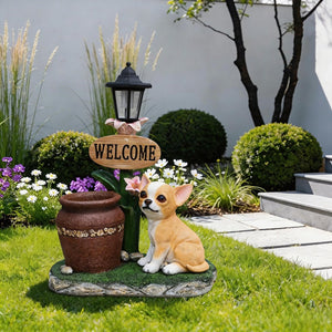 English Elm Sitting Corgi Resin Planter Sculpture Whimsical Porch Garden Decor with Succulent Cavity W5398P464253