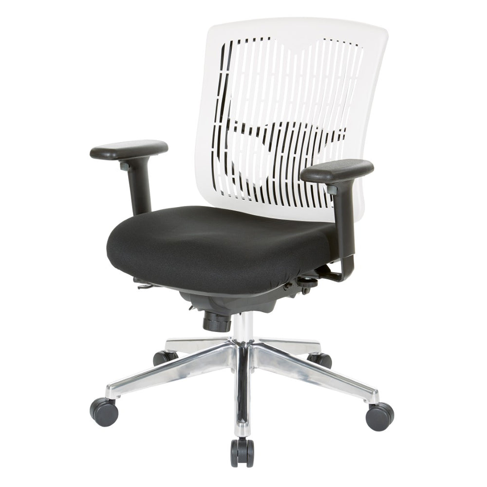 OSP Home Furnishings Contoured Plastic Back Manager Chair with Lumbar Support and Ergonomic Foam Seat 97898CWH-30