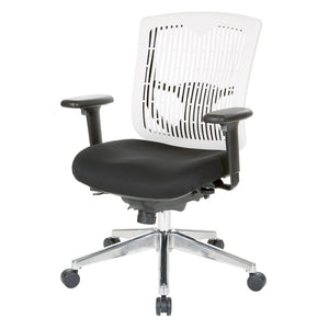 OSP Home Furnishings Contoured Plastic Back Manager Chair with Lumbar Support and Ergonomic Foam Seat 97898CWH-30