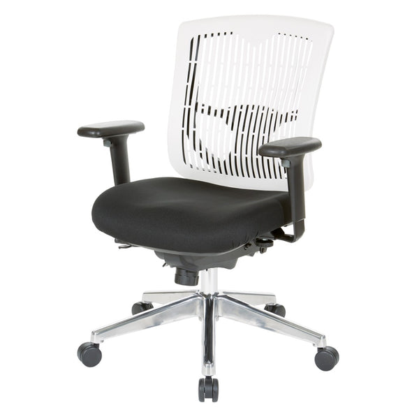 OSP Home Furnishings Contoured Plastic Back Manager Chair with Lumbar Support and Ergonomic Foam Seat 97898CWH-30