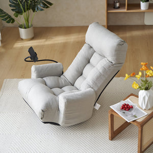 English Elm Adjustable ergonomic gaming lounge chair with 360° swivel, spring seat comfort and phone holder Gray W244P172639