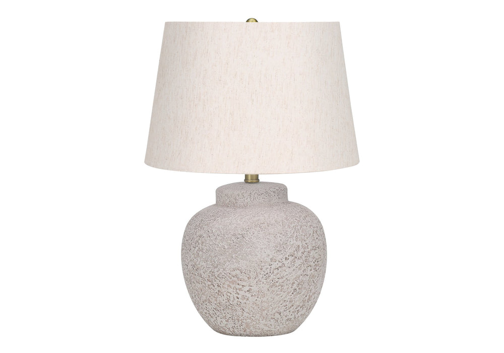 English Elm Lighting, 22" Modern Table Lamp With Cream Concrete Base & Ivory Shade - Elegant Home Accent Decor B2710P220148