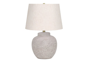 English Elm Lighting, 22" Modern Table Lamp With Cream Concrete Base & Ivory Shade - Elegant Home Accent Decor B2710P220148