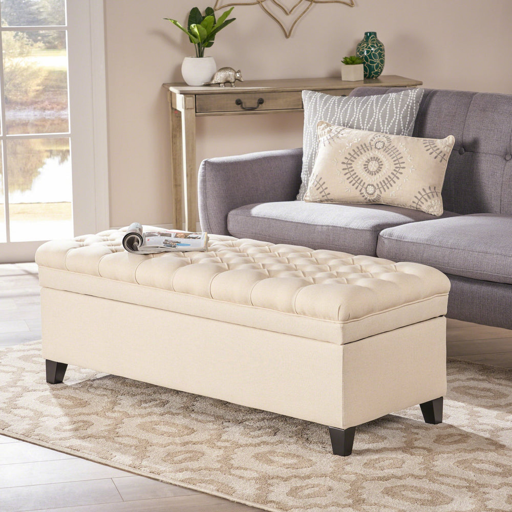 English Elm Juliana Rectangular Storage Ottoman Upholstered Lift Top for Living Room Seating 57741.00