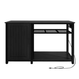 English Elm Heavy Duty 55-75 Gallon Aquarium Stand With Power Outlets, Cabinet For Fish Tank Accessories Storage - Metal Fish Tank Stand Suitable For Fish Tank, Turtle Tank, 860Lbs Capacity, Black