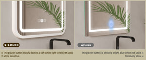 English Elm Bathroom Vanity Mirror With Smart Led Light, Anti-Fog Feature, Dimmable Colors & Durable Frame T3177P296178