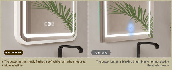 English Elm Bathroom Vanity Mirror With Smart Led Light, Anti-Fog Feature, Dimmable Colors & Durable Frame T3177P296178