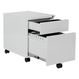 OSP Home Furnishings 22" Mobile Steel File Pedestal with Locking Drawers for Office or Standing Desk Use White PM22BF-WH