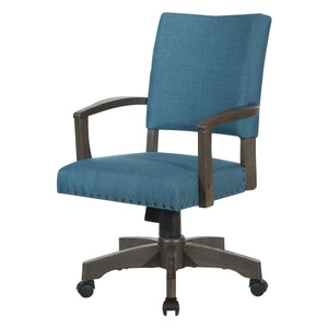 OSP Home Furnishings Santina Bankers Chair Antique Grey / Blue