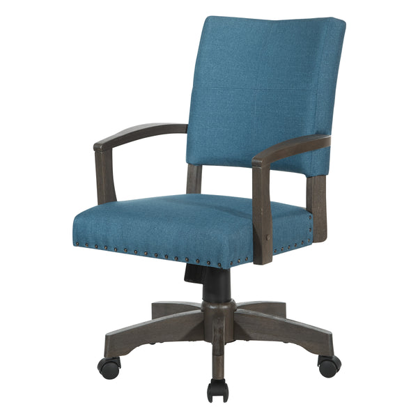 OSP Home Furnishings Santina Bankers Chair Antique Grey / Blue