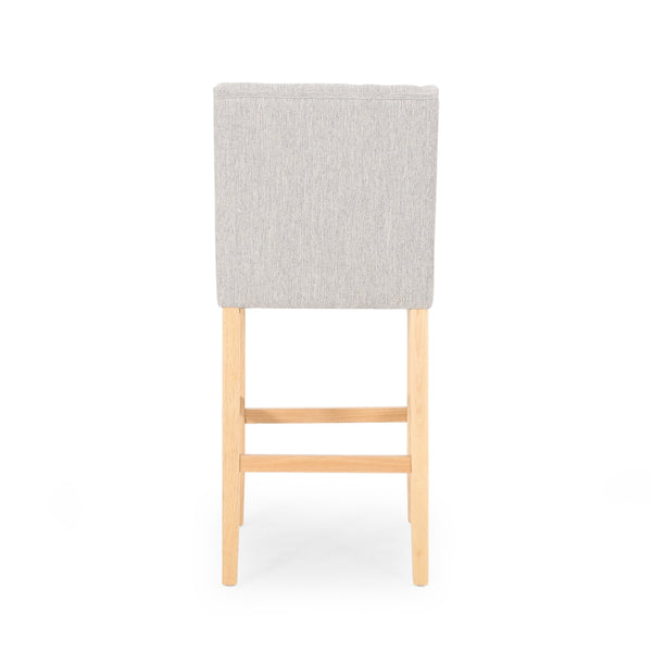 English Elm Vienna Wingback Counter Stools Set of 2 Tufted Fabric Nailhead Kitchen Bar Seating 64854.00LGRY