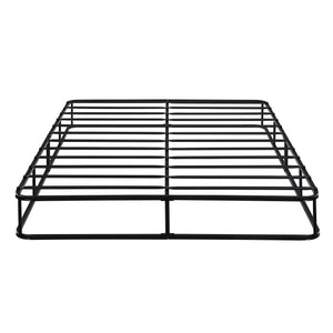 English Elm Full Full Mattress Foundation 53"x74" Black Metal Frame with Textured White Cover, 600lb Capacity B011P197731