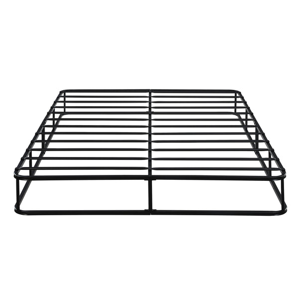 English Elm Queen Metal Mattress Foundation with 600lb Capacity, Black Frame & Textured White Cover, 59x79x8.5" B011P197730