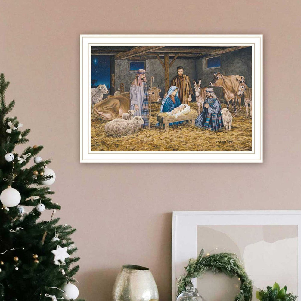 English Elm Trendy Decor 4u Nativity Scene Framed Canvas Print Bonnie Mohr Faith Inspired Wall Art B067P252299