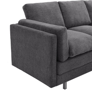 English Elm Modern Three Seat Chenille Sofa with Pocket Spring Cushions for Living Rooms Grey N763P351754E