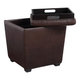 OSP Home Furnishings Rockford Storage Ottoman Cocoa