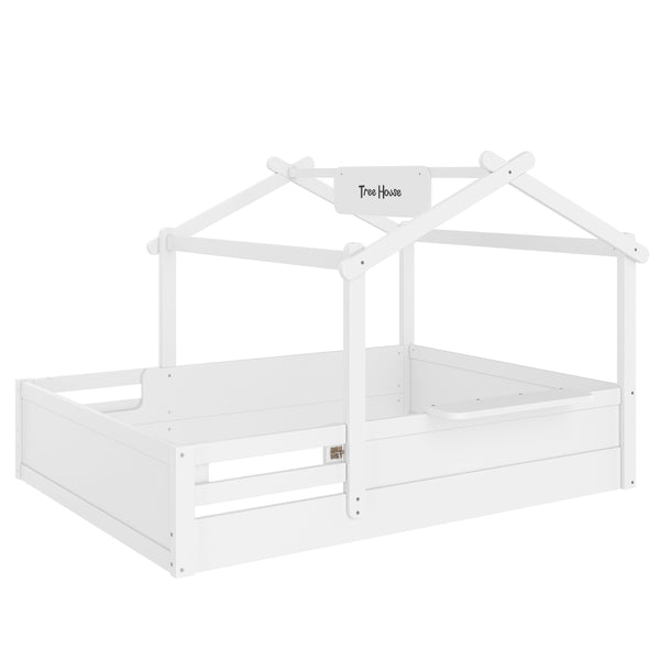 English Elm Twin Low Loft Bed Solid Pine Frame with Built-in Led Lighting and Storage Shelves Light White W1580P396332