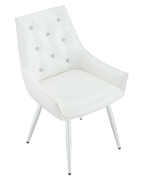 English Elm Crocodile Textured Pu Leather Accent Chair Diamond Tufted with Chrome Metal Legs W3493P456345
