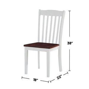 English Elm Set Of 2 Stylish Side Chairs With Slatted Backrest, Padded Seat, Walnut Legs For Modern Interiors B016P314473-GIGA