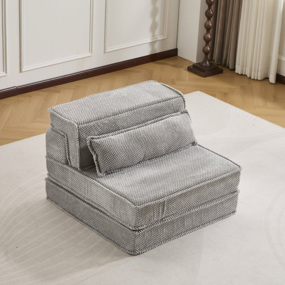 English Elm Compression Modular Floor Sofa Bed - Versatile, No Assembly Required, Cozy Fleece With Memory Foam Comfort W3723P377154