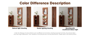 English Elm 47.6 Inch Sliding Full Length Mirror with Hidden Rubber Wood Storage Panel for Bedroom W2987P289181