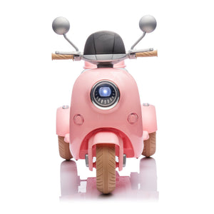 English Elm 12v Dual Motor Two Seater Kids Electric Ride on Motorcycle with Bluetooth Led and Trunk Pink W1578P268012