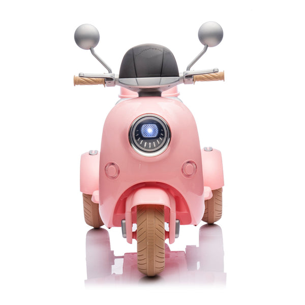 English Elm 12v Dual Motor Two Seater Kids Electric Ride on Motorcycle with Bluetooth Led and Trunk Pink W1578P268012