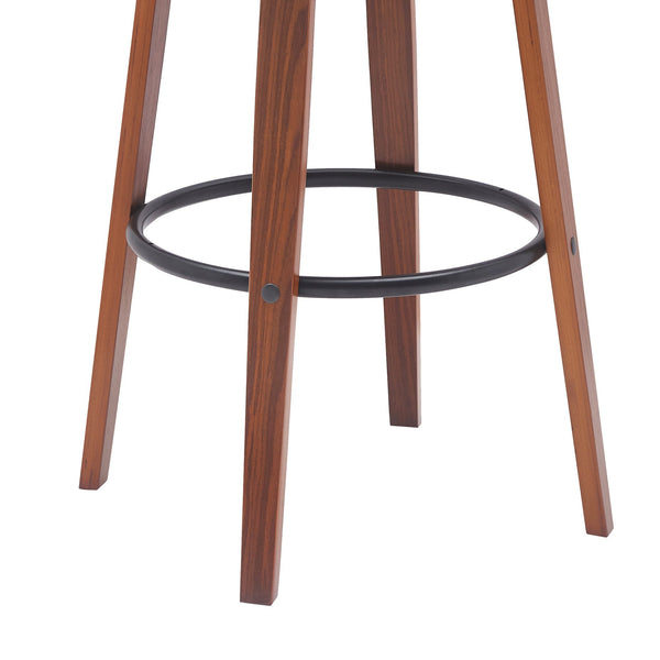 English Elm Willow Swivel Barstool Walnut Frame with Faux Leather Seat for Kitchen Island or Home Bar B2736P464840